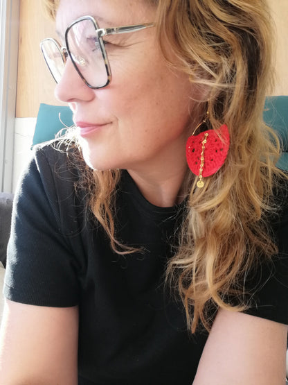 Boucles d'oreilles rouge