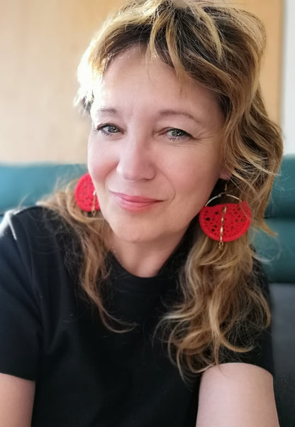 Boucles d'oreilles rouge
