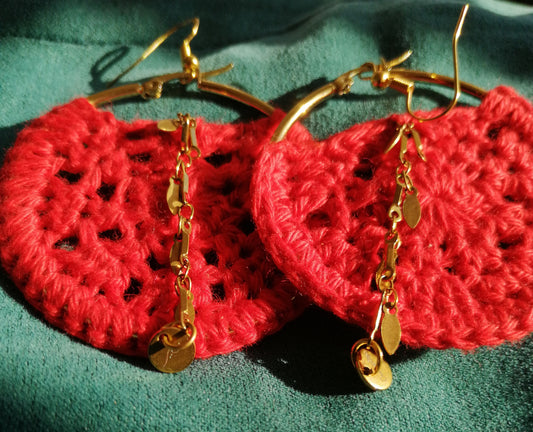 Boucles d'oreilles rouge