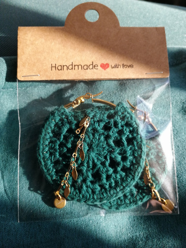 Boucles d'oreilles Bleu canard