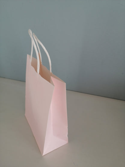 Sac papier rose pastel S