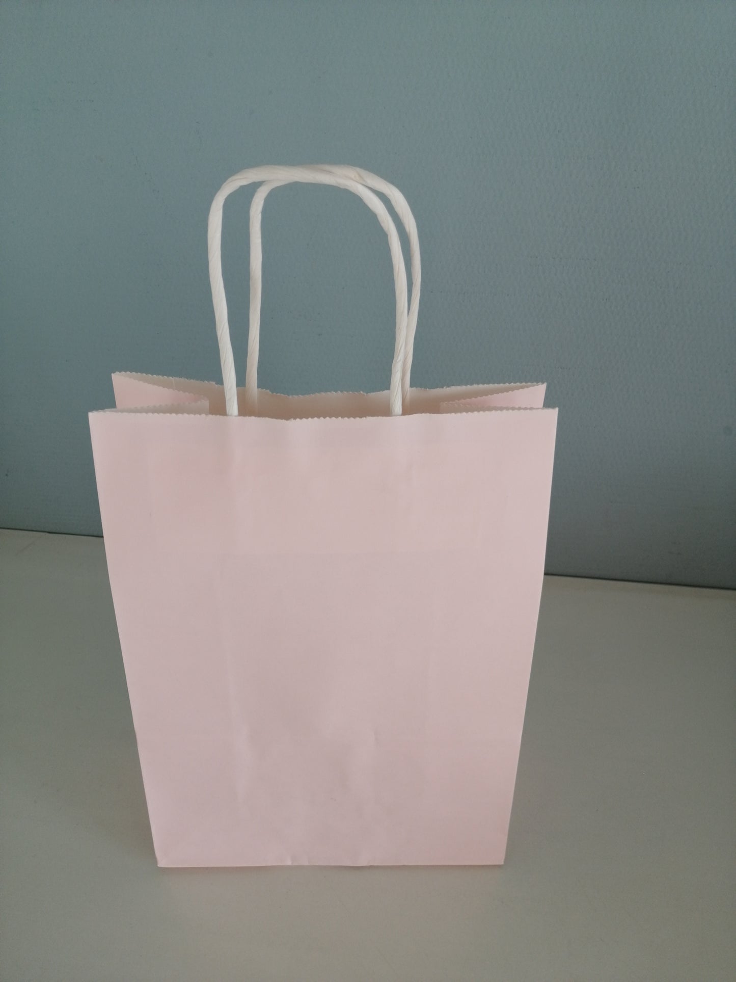 Sac papier rose pastel S