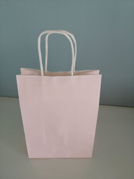 Sac papier rose pastel S