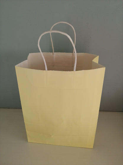Sac papier jaune pastel L