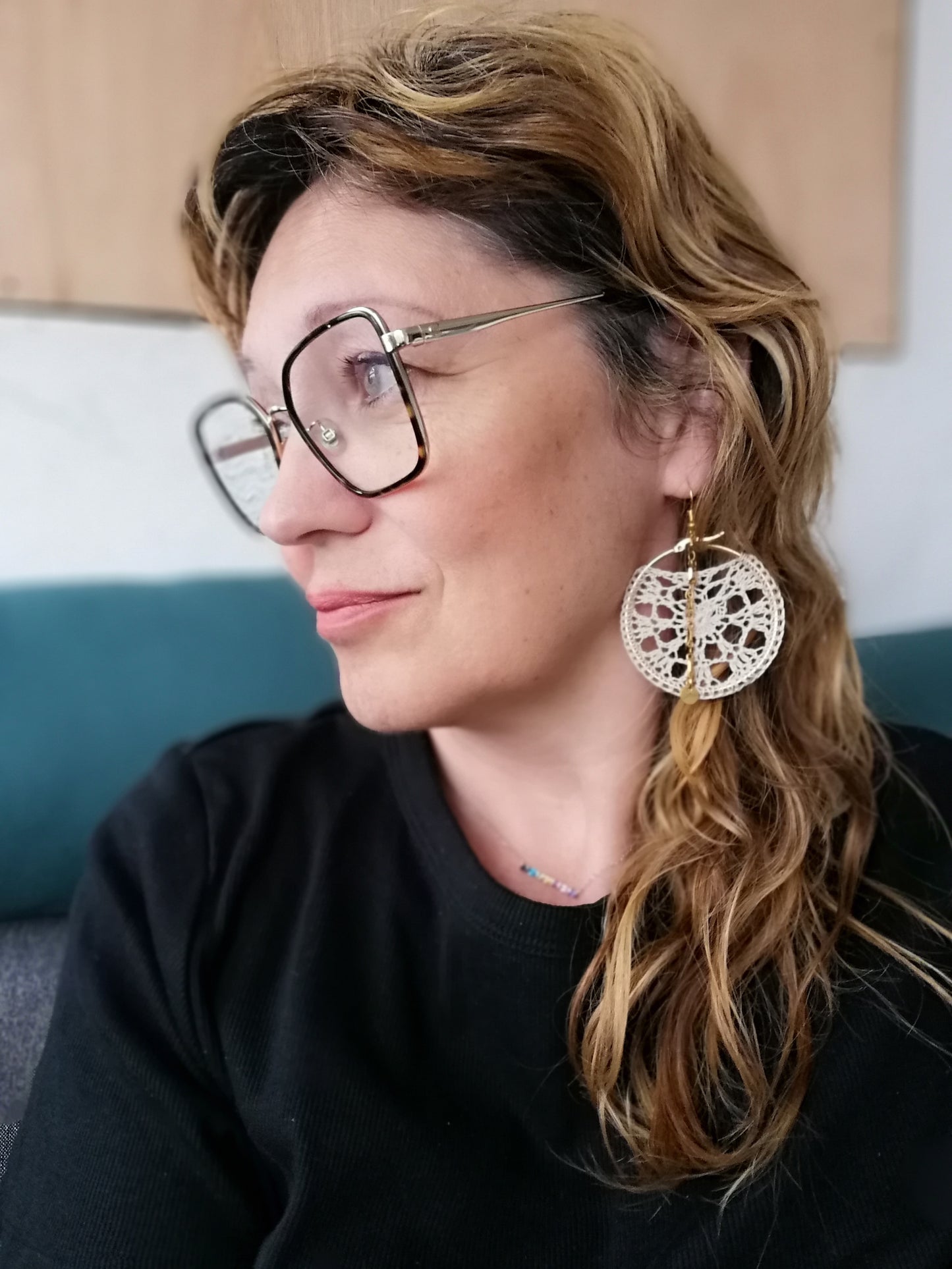 Boucles d'oreilles Soie Blanche