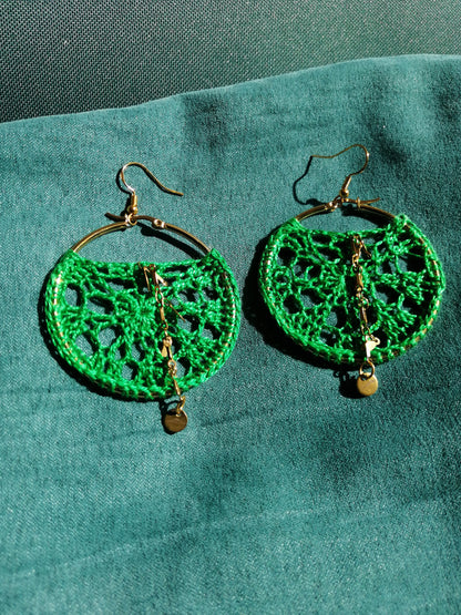 Boucles d'oreilles verte