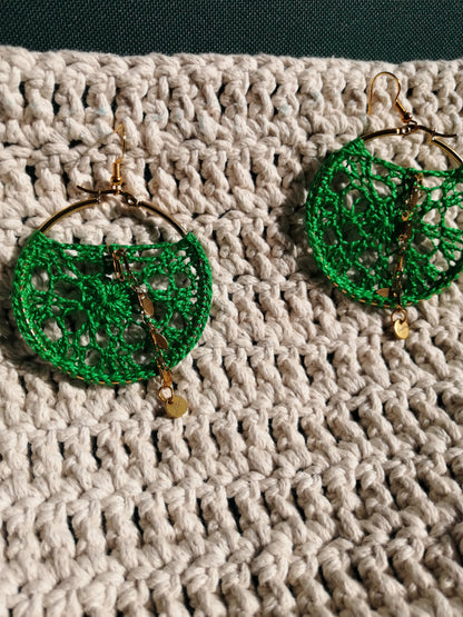 Boucles d'oreilles verte