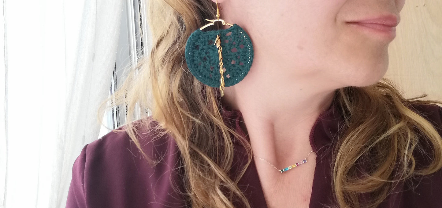 Boucles d'oreilles Bleu canard
