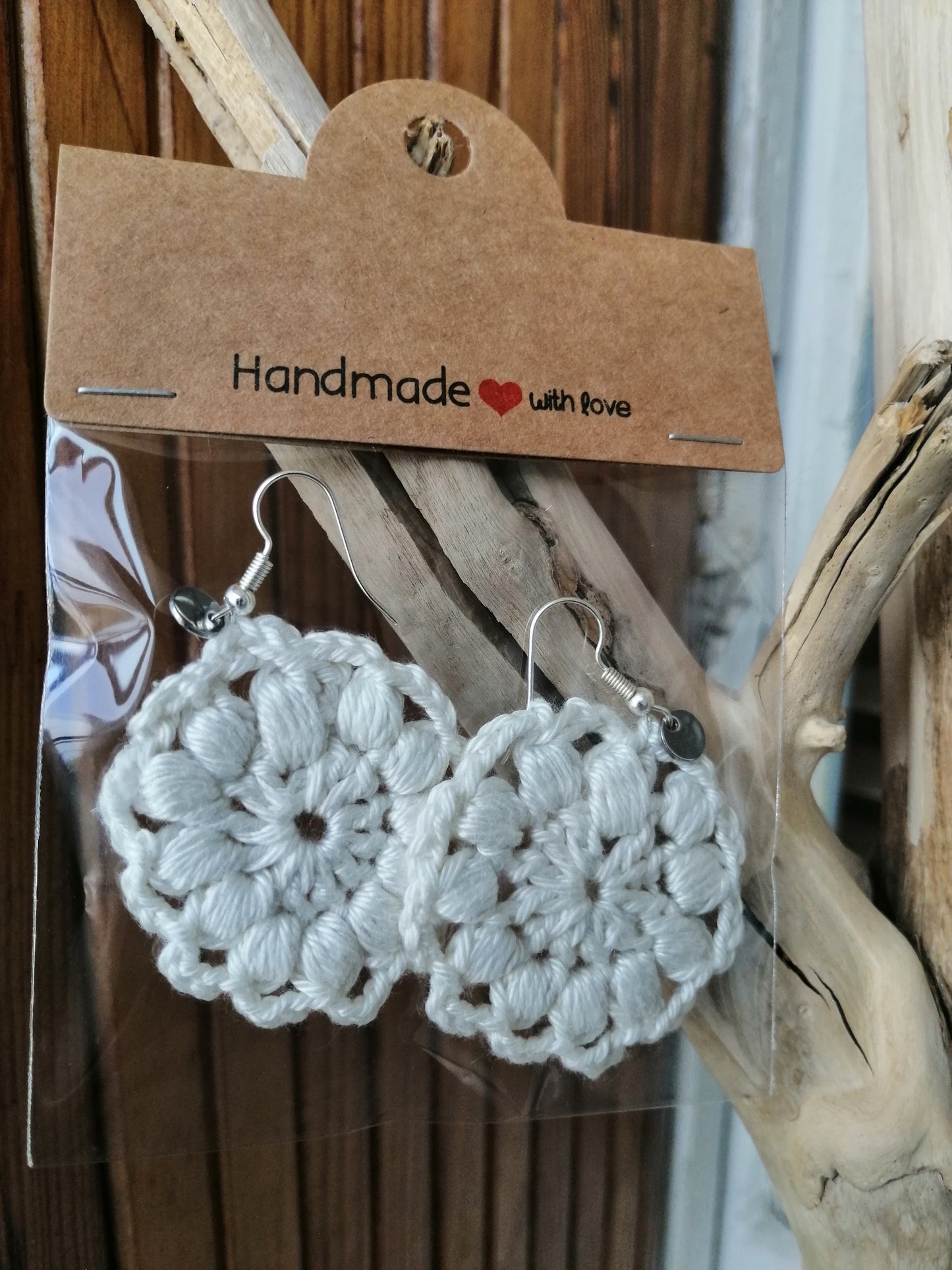 Boucles d'oreilles Fleurs Blanches