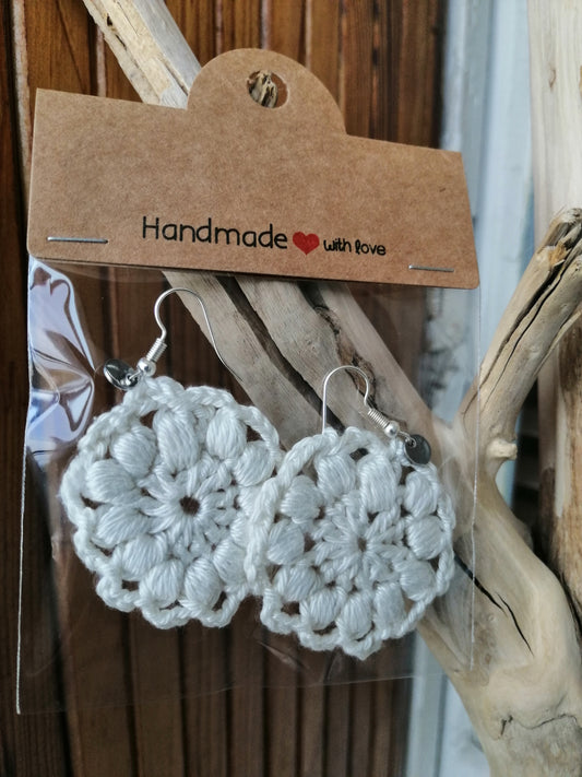 Boucles d'oreilles Fleurs Blanches
