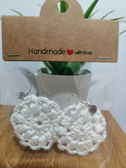 Boucles d'oreilles Fleurs Blanches
