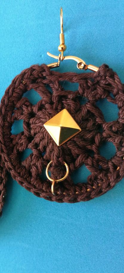 Boucles d'oreilles Marron
