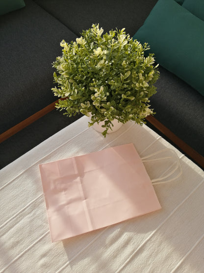 Sac papier rose pastel S